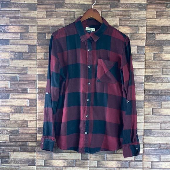 Plaid Button-Up Shirt - Red and Black - Picture 1 of 11